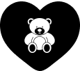 White teddy bear on black background.